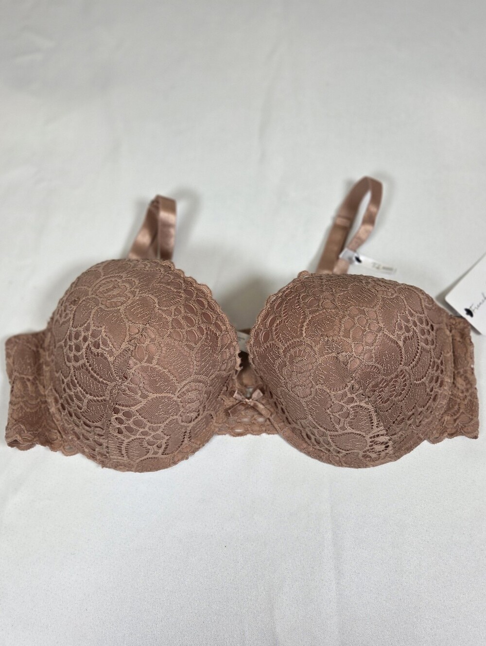 FRENCH AFFAIR sz 40DD Peach Lace Women Bra Very Sexy Undewire